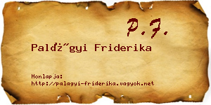 Palágyi Friderika névjegykártya
